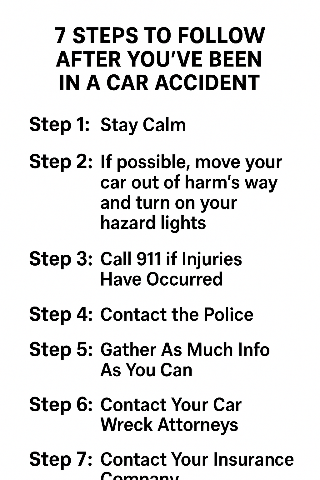 Seven Steps to Take in a Car Accident