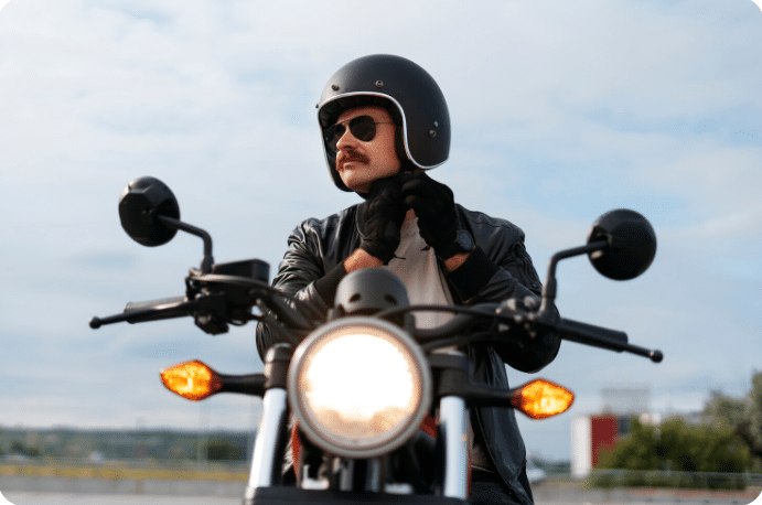 Protected & Safe Motorcycle Rider